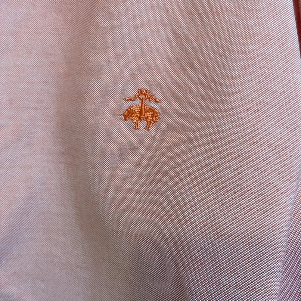 Brooks Brothers Madison Fit Shirt Button Down Solid Coral Color - Picture 3 of 8